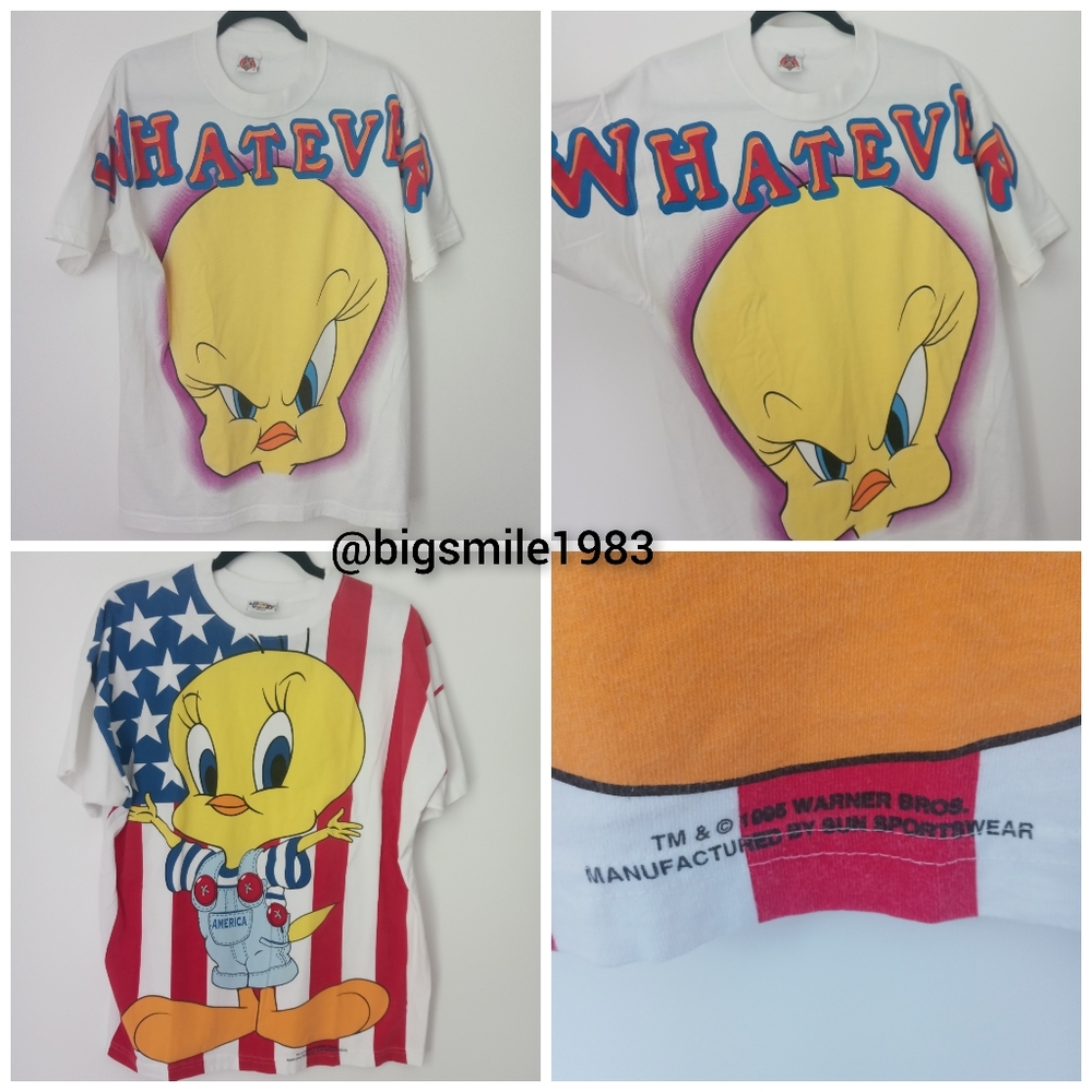 2 VINTAGE LOONEY TUNES 1997/1995  TEE szXL